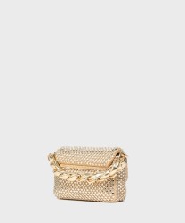 Marella Le Muse Lontra3 borsa gioiello con strass in tessuto spalmato
