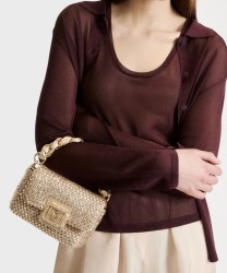 Marella Le Muse Lontra3 borsa gioiello con strass in tessuto spalmato