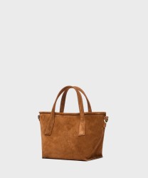 Marella Epopea borsa a mano e a tracolla in suede, cuoio