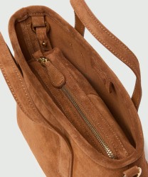 Marella Epopea borsa a mano e a tracolla in suede, cuoio