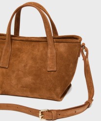 Marella Epopea borsa a mano e a tracolla in suede, cuoio