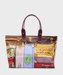 Lancel Paris Mistral Rollable L borsa a spalla ripiegabile in nylon multicolor