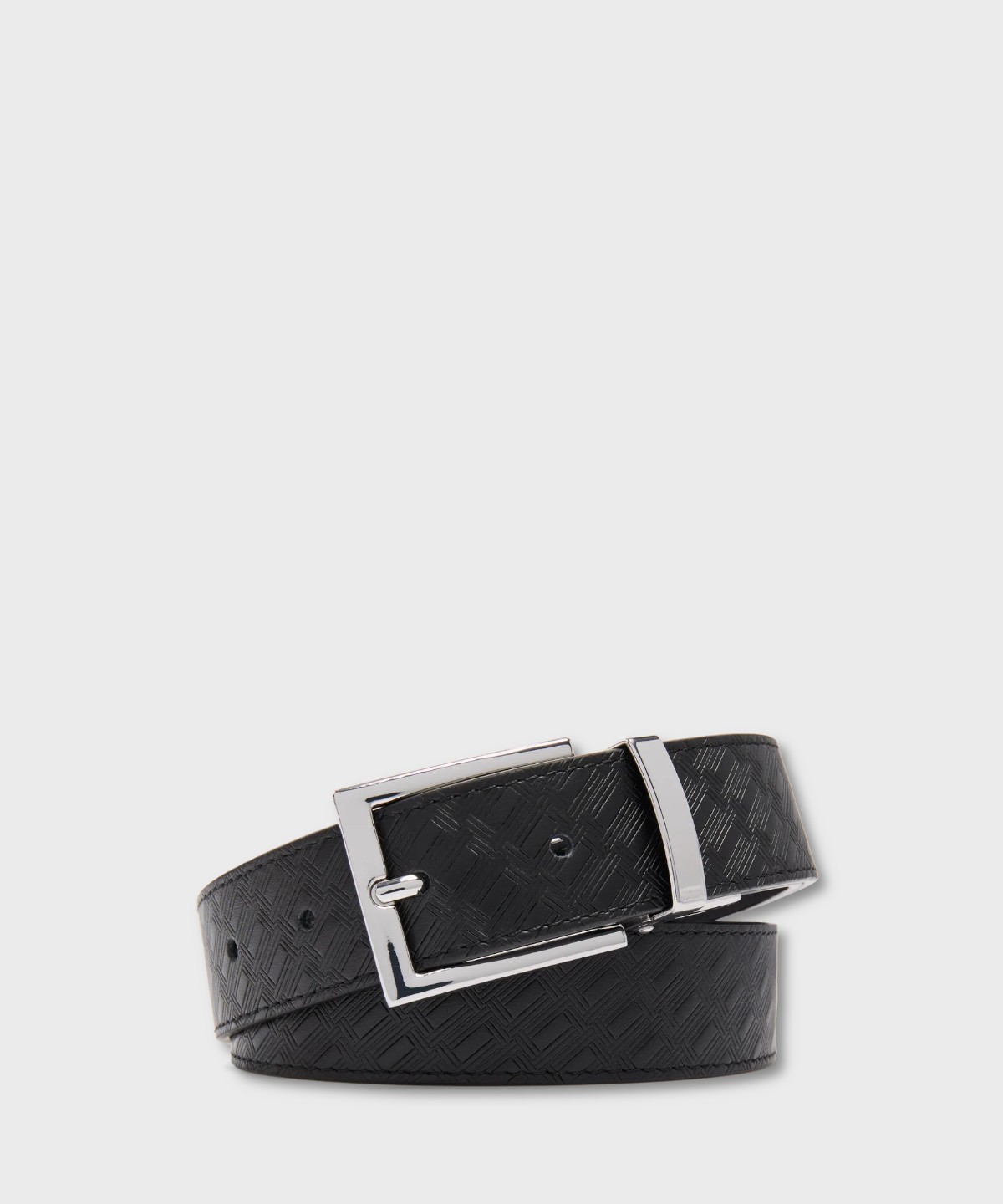 Lancel Paris Alban cintura reversibile con stampa monogramma in pelle nera