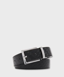 Lancel Alban cintura uomo regolabile 30 mm in pelle nera con fibbia | Galise dal 1907