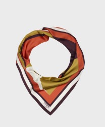 Lancel Lifestyle foulard carré 90 in seta multicolore arancione | Galise dal 1907