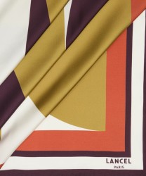 Lancel Lifestyle foulard carré 90 in seta multicolore arancione | Galise dal 1907