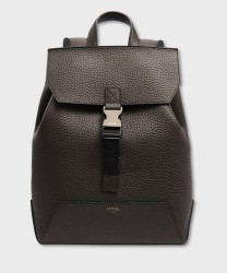 Lancel Paris Milo zaino con patta porta pc 15,6'' in pelle marrone macadamia