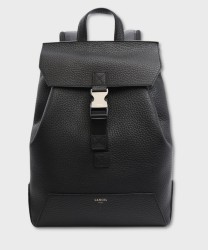 Lancel Paris Milo zaino con patta porta pc 15,6'' in pelle nero