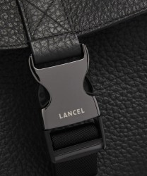 Lancel Paris Milo zaino con patta porta pc 15,6'' in pelle nero