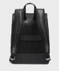 Lancel Paris Milo zaino con patta porta pc 15,6'' in pelle nero