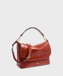 Lancel Ninon Soft borsa media con patta in pelle color mattone e tracolla | Galise dal 1907