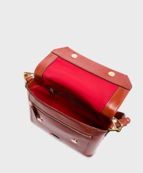 Lancel Ninon Soft borsa media con patta in pelle color mattone e tracolla | Galise dal 1907
