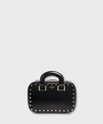 Lancel Paris BCBG borsa bauletto a mano e a tracolla in pelle nera