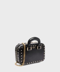 Lancel Paris BCBG borsa bauletto a mano e a tracolla in pelle nera