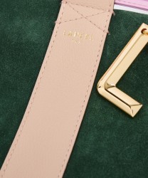 Lancel Paris Elles borsa secchiello a spalla in pelle e suede, amazon green multico