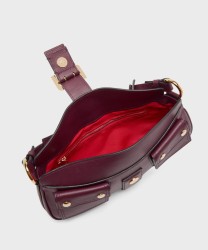 Lancel Paris Multipocket S borsa hobo a spalla in pelle viola