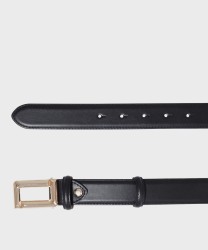 Lancel Paris Angèle cintura con doppio anello in pelle nera