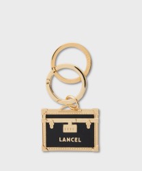 Lancel Grand Hôtel portachiavi Heritage Trunk in metallo e pelle nera | Galise dal 1907