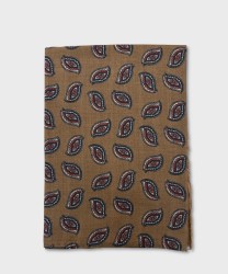 Arcuri sciarpa in lana e yak fantasia cashmere ocra e bordeaux, 70 x 200 cm